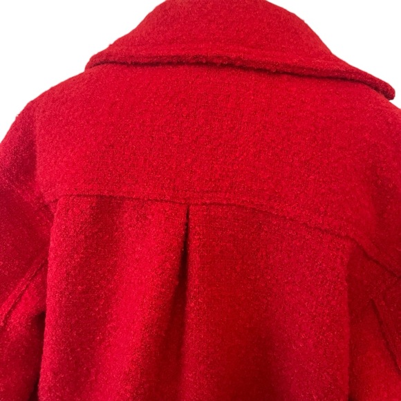 Old Navy bouclé wool blend shacket Robbie Red small - Picture 12 of 15